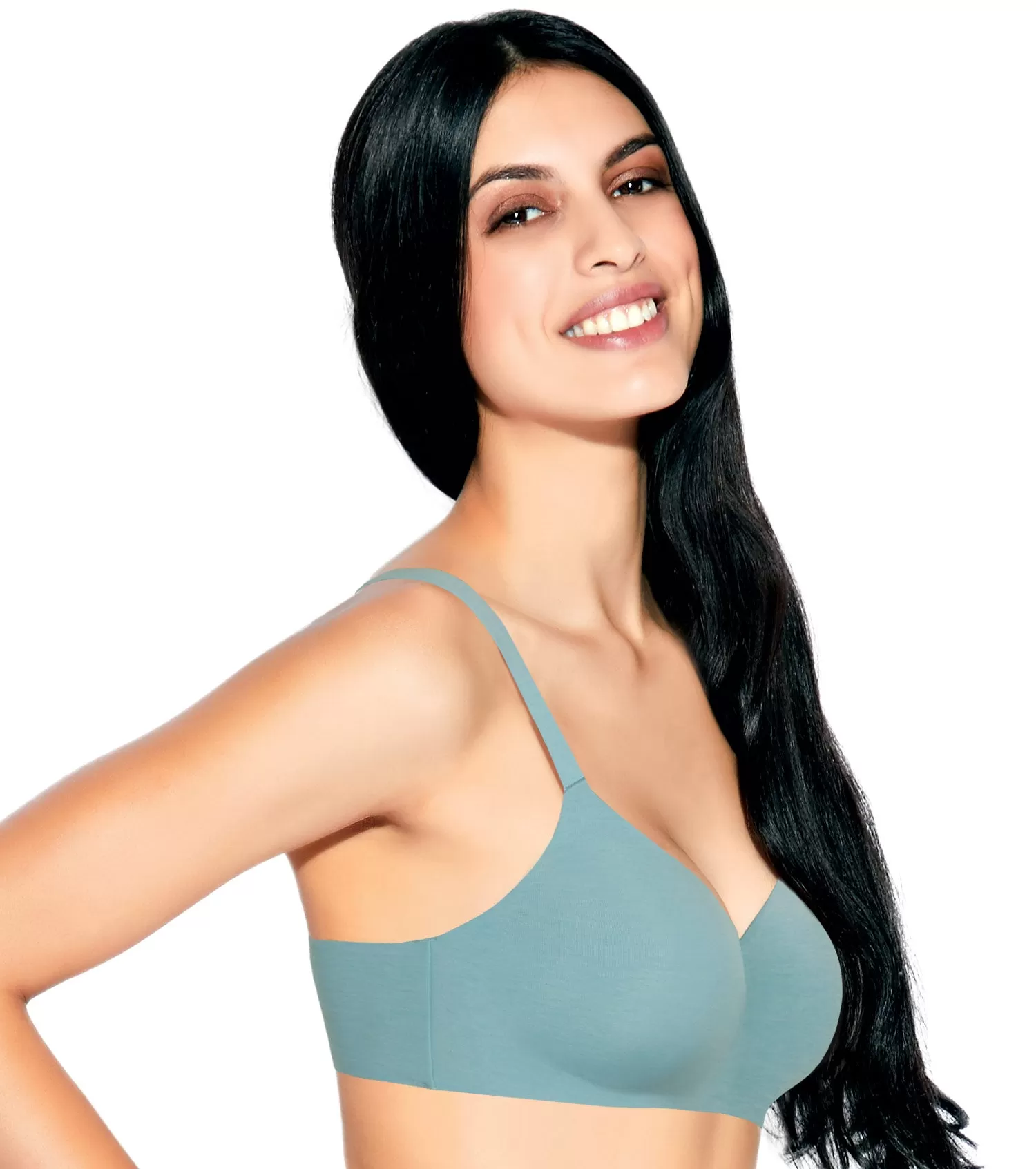 Enamor InvisiBra F084 Seamless Ultra Smoothening with Invisible Edges T-Shirt Bra - Padded Wirefree Medium Coverage - Black