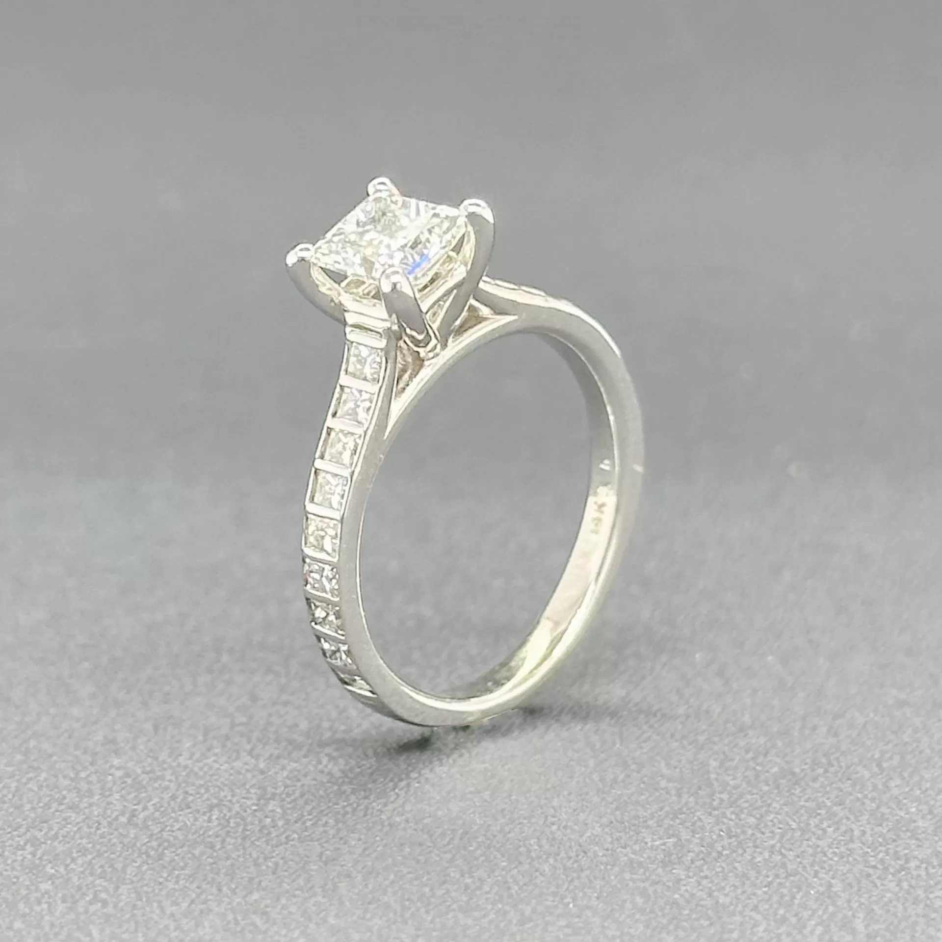 Estate 14K W Gold 0.99ctw G-I/VS2-SI1 Diamond Engagement Ring