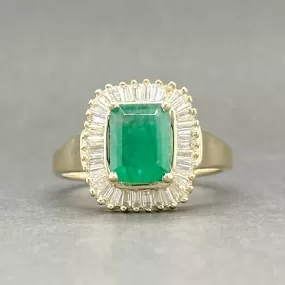 Estate 14K Y Gold 1.55ct Emerald & 0.48ctw H-I/SI1-2 Diamond Ring