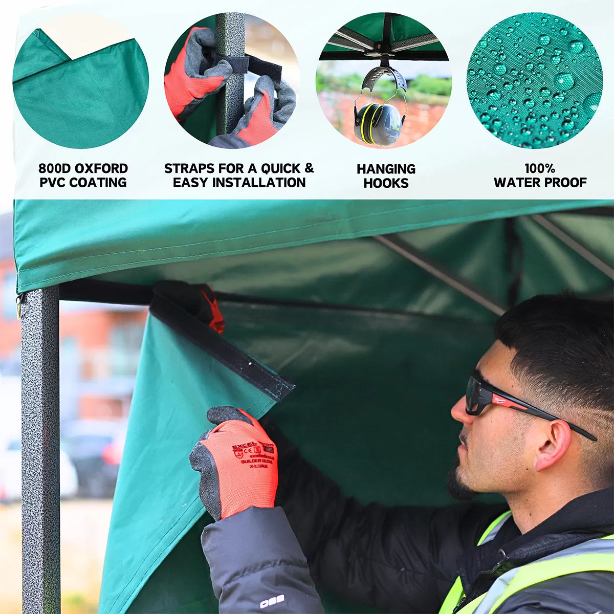 Excel 3m Gazebo Side Wall Panel - Green