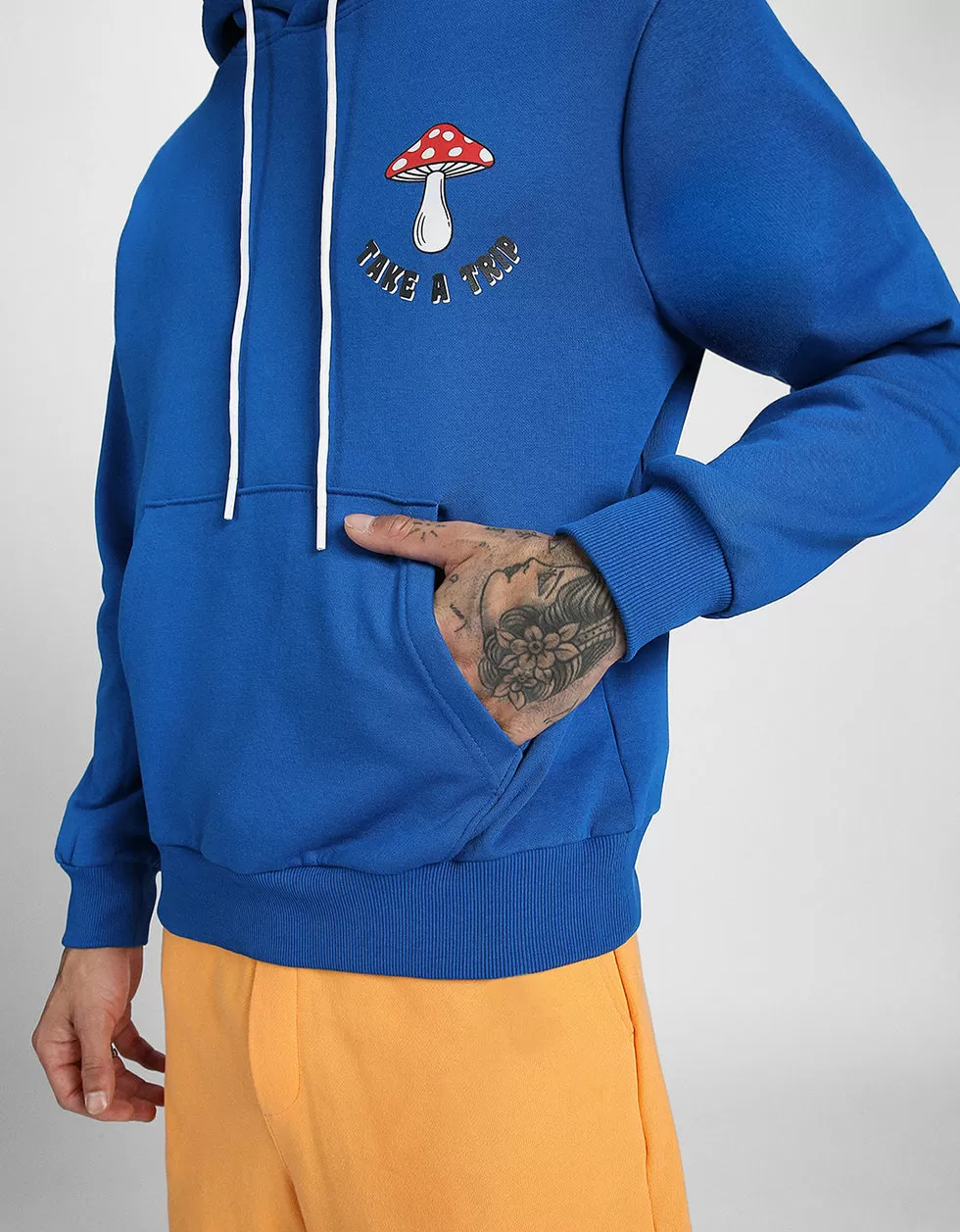 Feed Your Mind  Blue Back Graphic Printed Hoodie