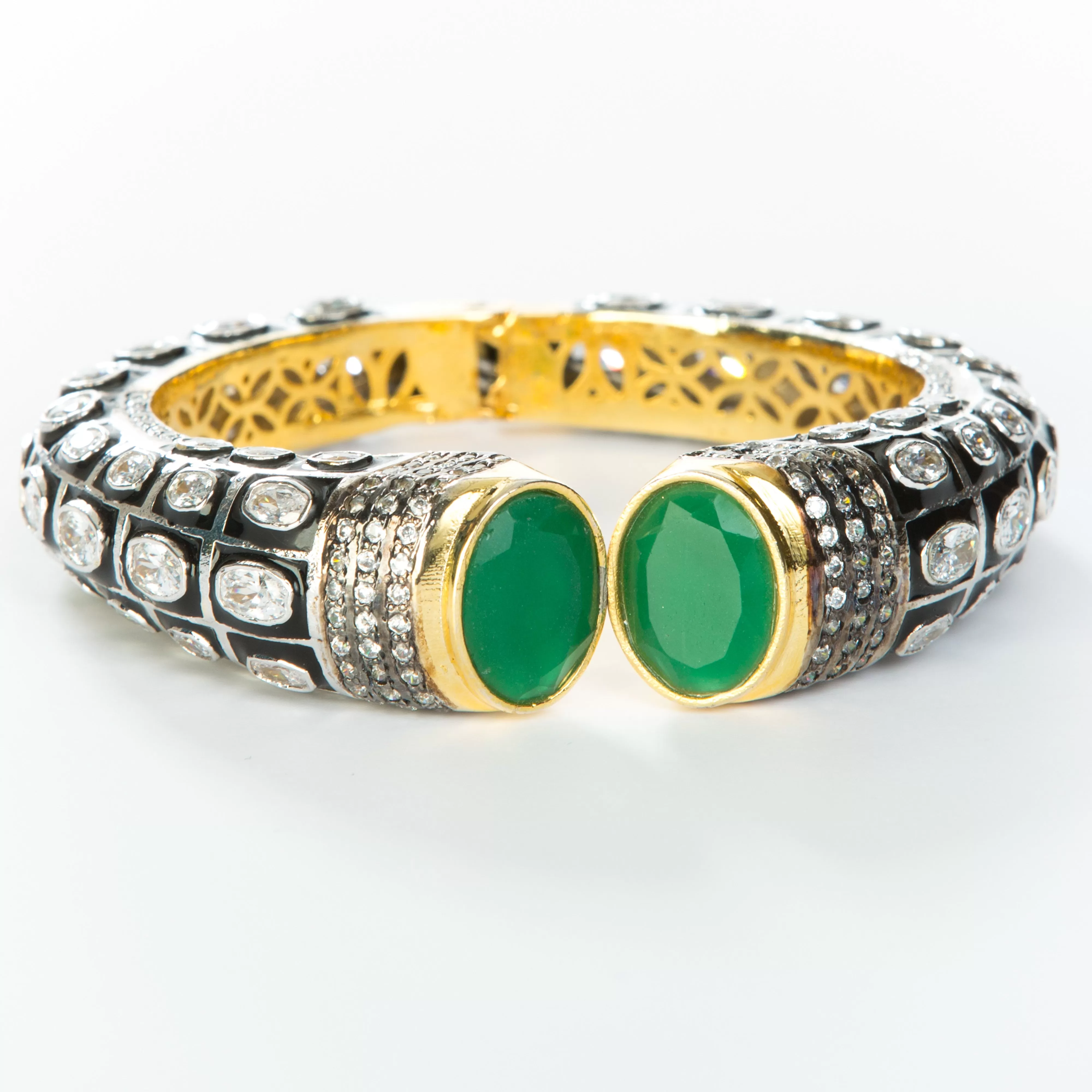 Frieda Cuff (Enamel & Green Stone)