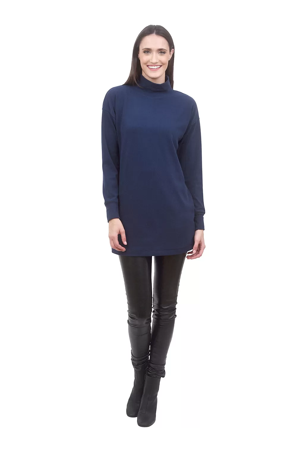 Funnel Neck Sweatshirt Tunic