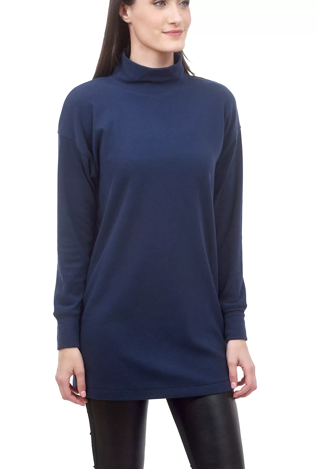 Funnel Neck Sweatshirt Tunic