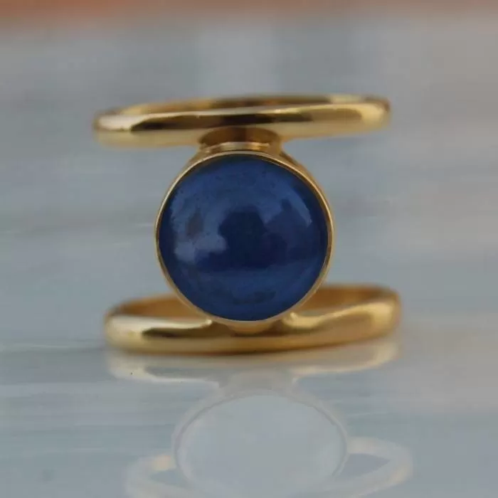 Genuine Blue Star Sapphire Sterling Silver Band Ring, 22K Yellow Gold Filled, 22K Rose Gold Filled ring