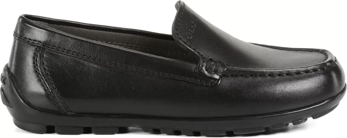 Geox Boy's JFast NEW Black Leather Loafer (Sizes 31-34)