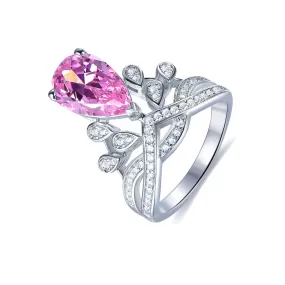 Gorgeous Pink Pear Cut Engagement Ring