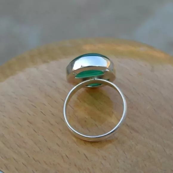 Green Onyx Gemstone Ring, Natural Gemstone Ring, Bezel Set Ring, Unique Gift Statement Silver Ring Jewelry, Onyx Ring, Onyx Jewelry, Nickel Free