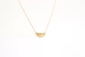 Hammered Half Moon Necklace