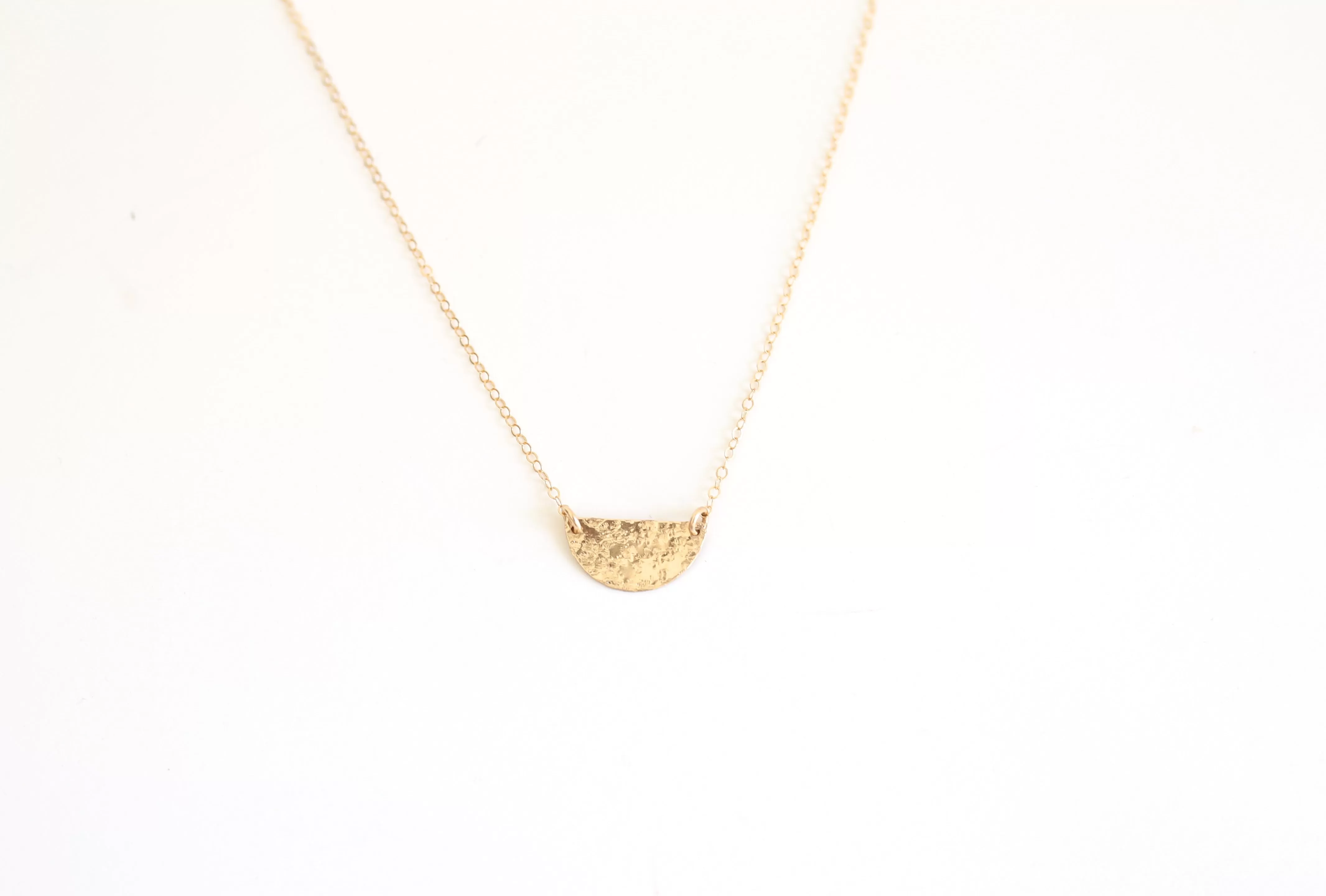 Hammered Half Moon Necklace