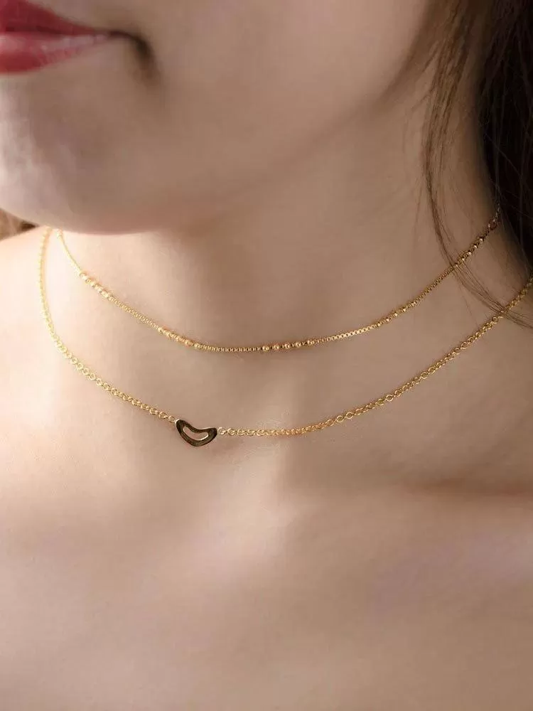 Heart Charm Choker Necklace