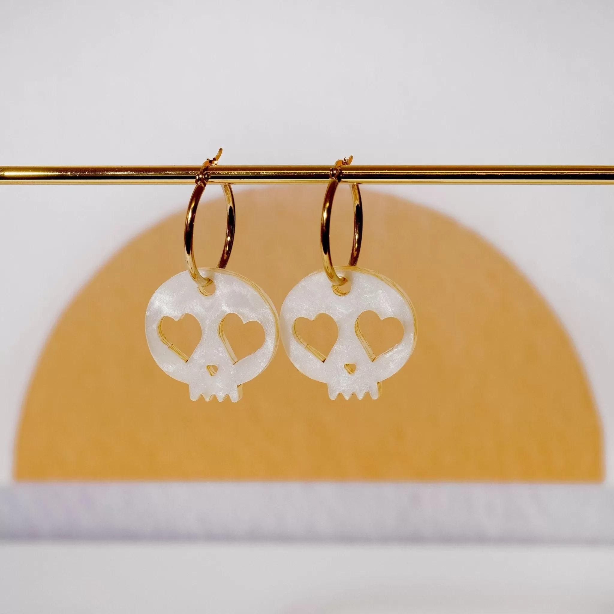 Heart Eye Skull Hoop Earrings