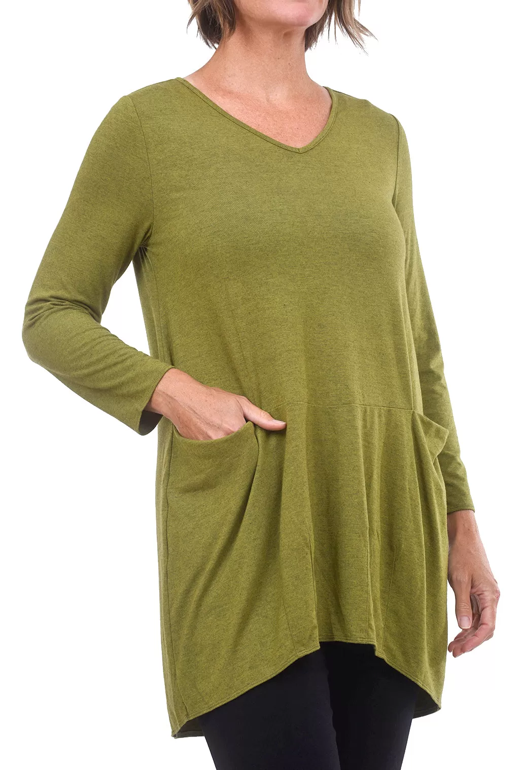 Heather Knit Audrey Tunic, Citron