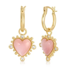 Heavenly Heart Hoop- Pink Shell