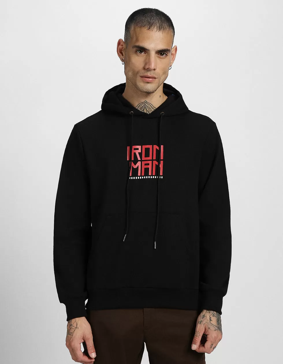 Ironman Black Back Graphic Printed Hoodie