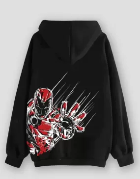 Ironman Black Back Graphic Printed Hoodie