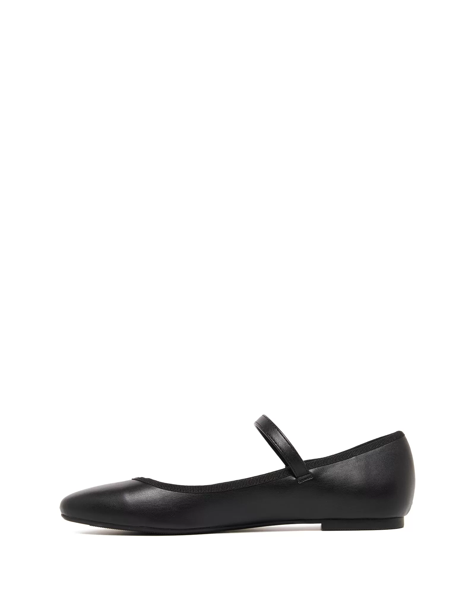 Jayne Ballet Flat Black Smooth