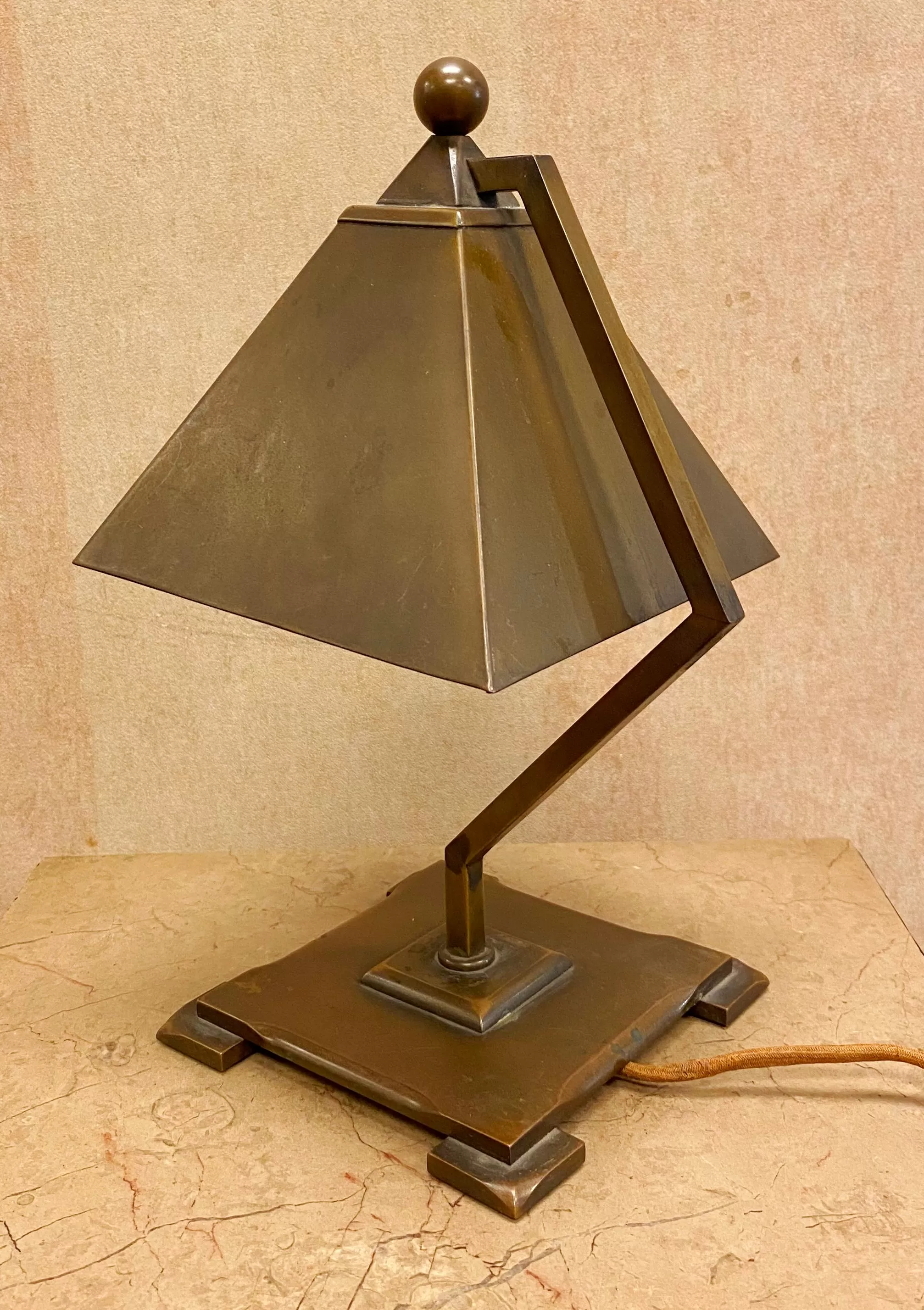 Josef Urban Art Deco Diminutive Bronze Desk Lamp