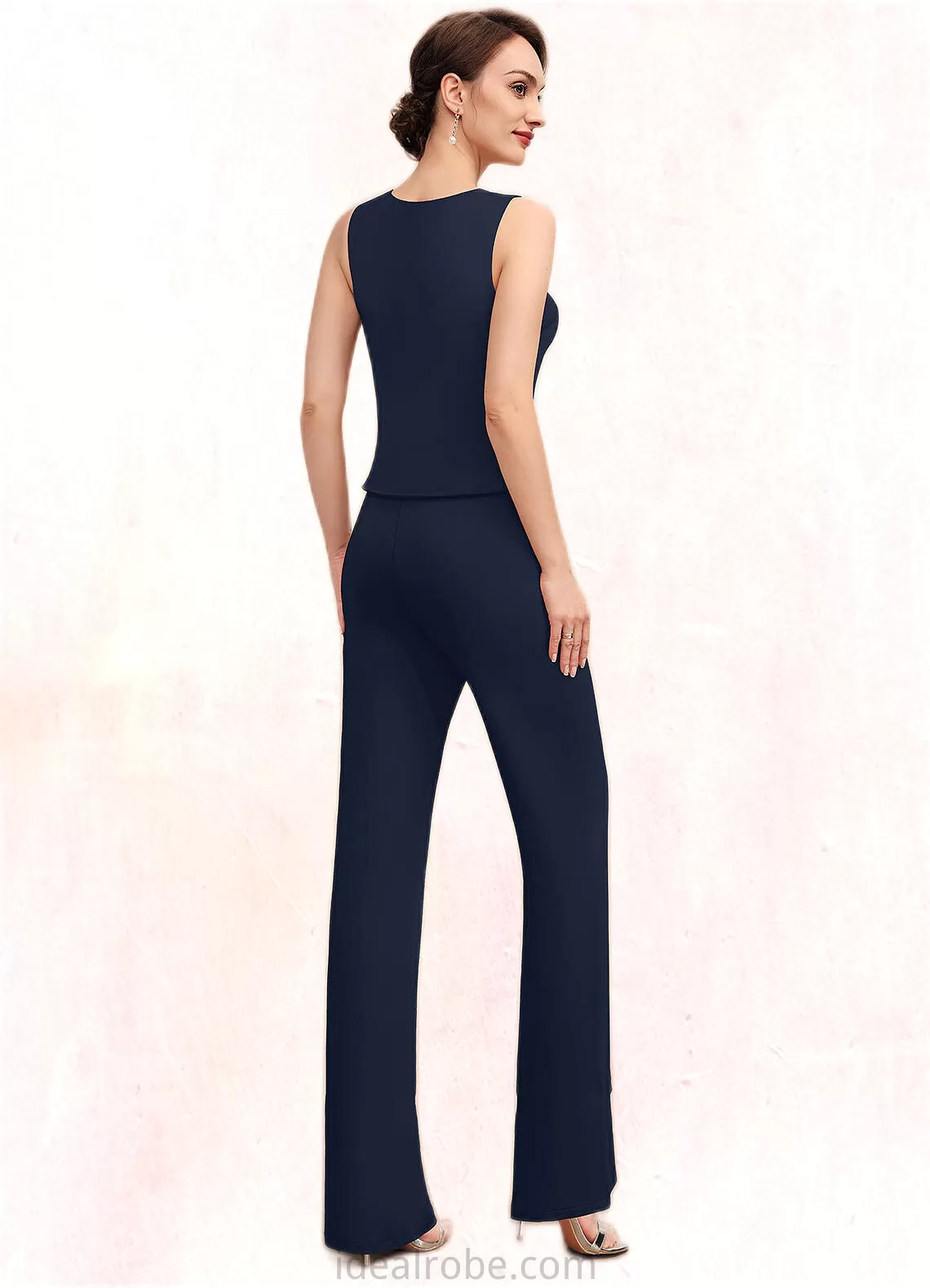 Kaitlynn Jumpsuit/Pantsuit Scoop Neck Floor-Length Jersey Mother of the Bride Dress STK126P0014714