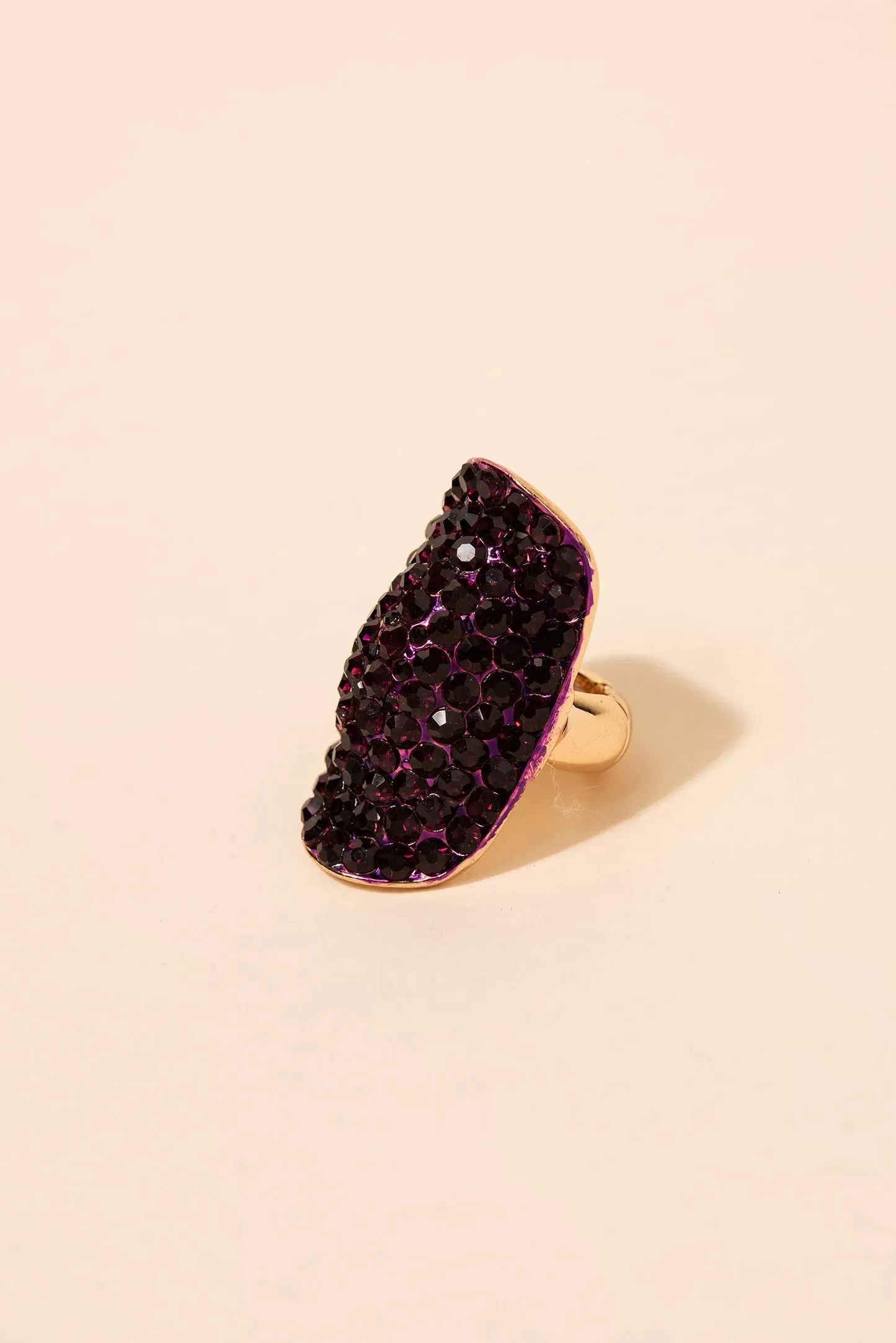 Kalinda Encrusted Short Knuckle Shield Stretch Ring