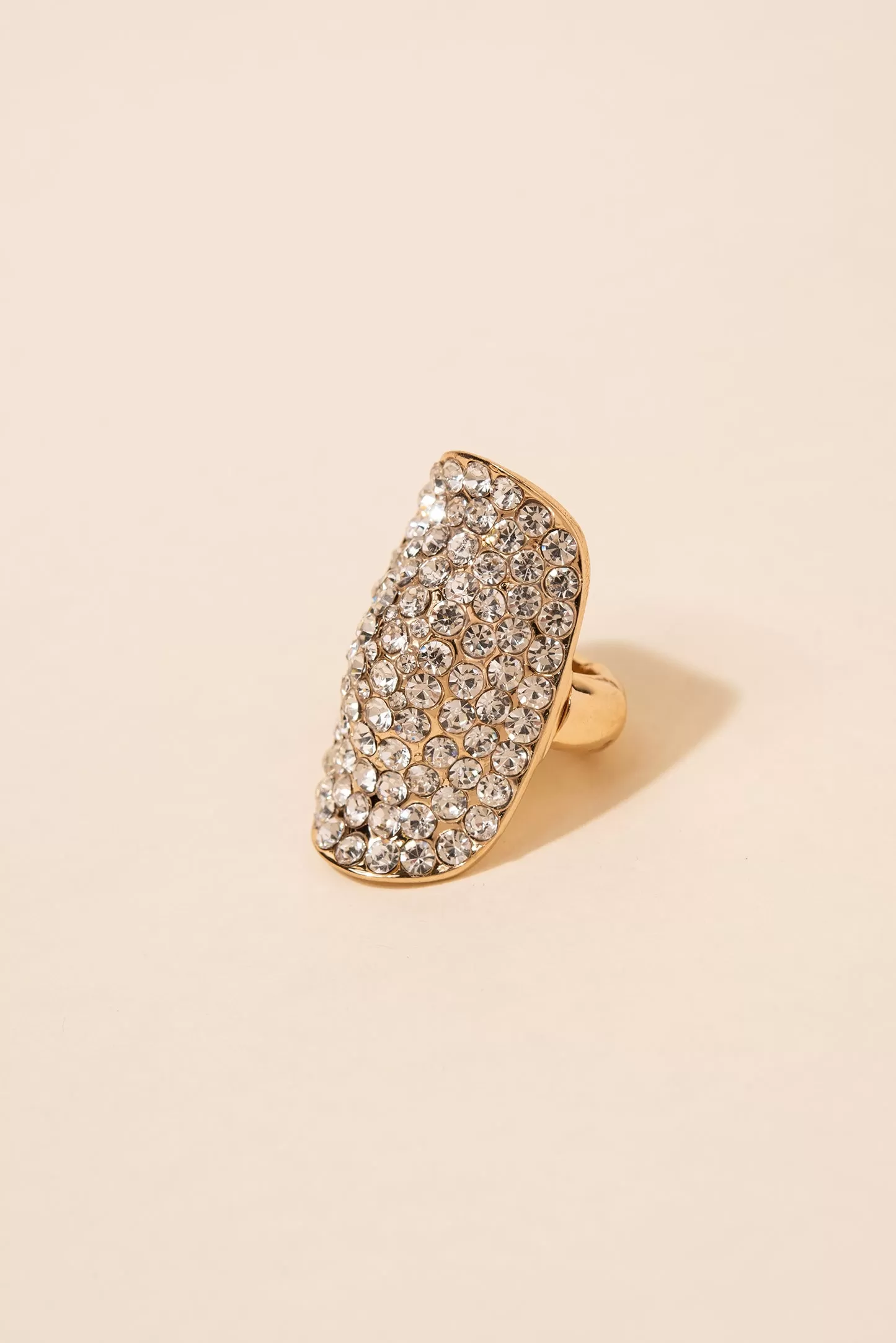 Kalinda Encrusted Short Knuckle Shield Stretch Ring