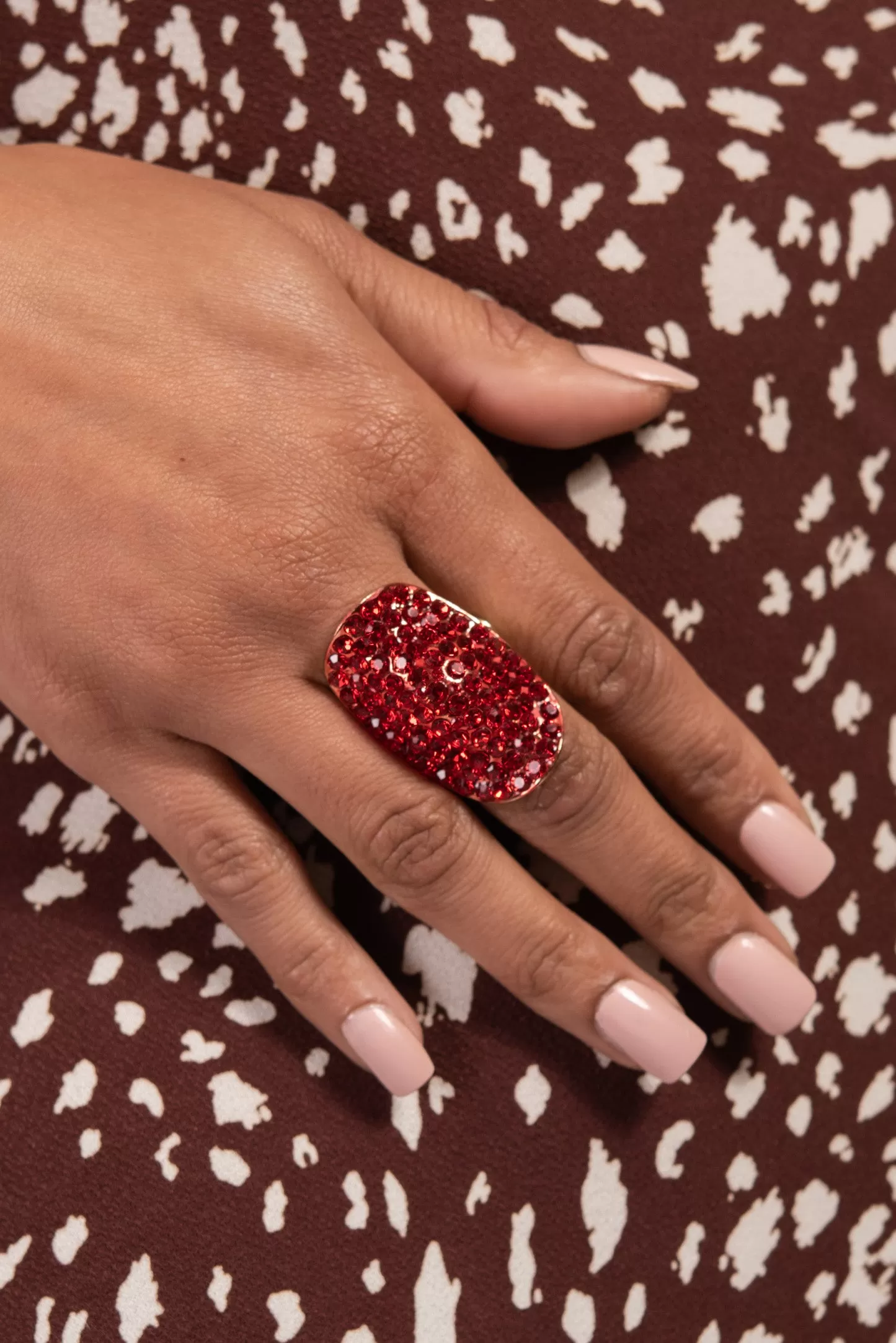 Kalinda Encrusted Short Knuckle Shield Stretch Ring