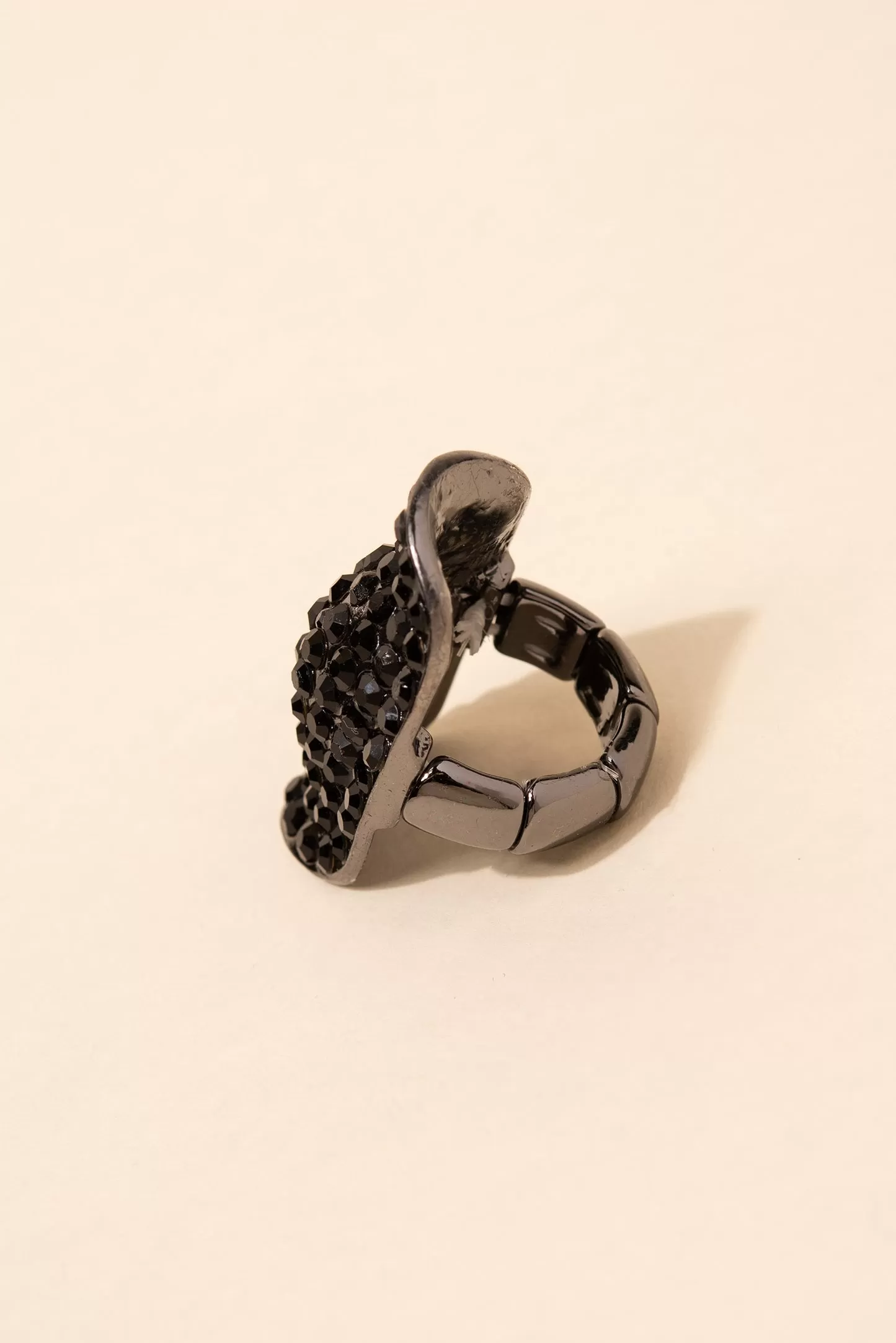 Kalinda Encrusted Short Knuckle Shield Stretch Ring