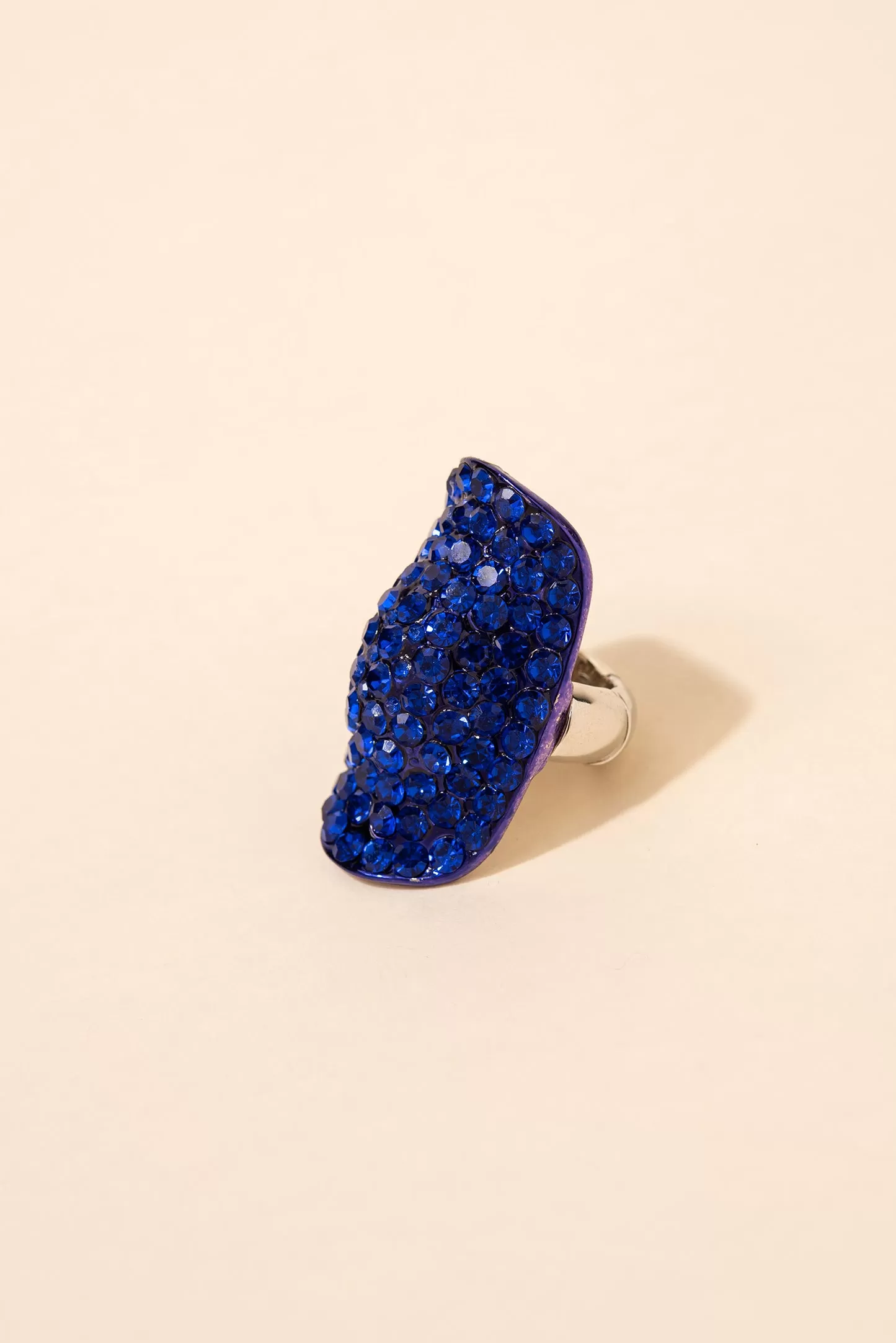 Kalinda Encrusted Short Knuckle Shield Stretch Ring