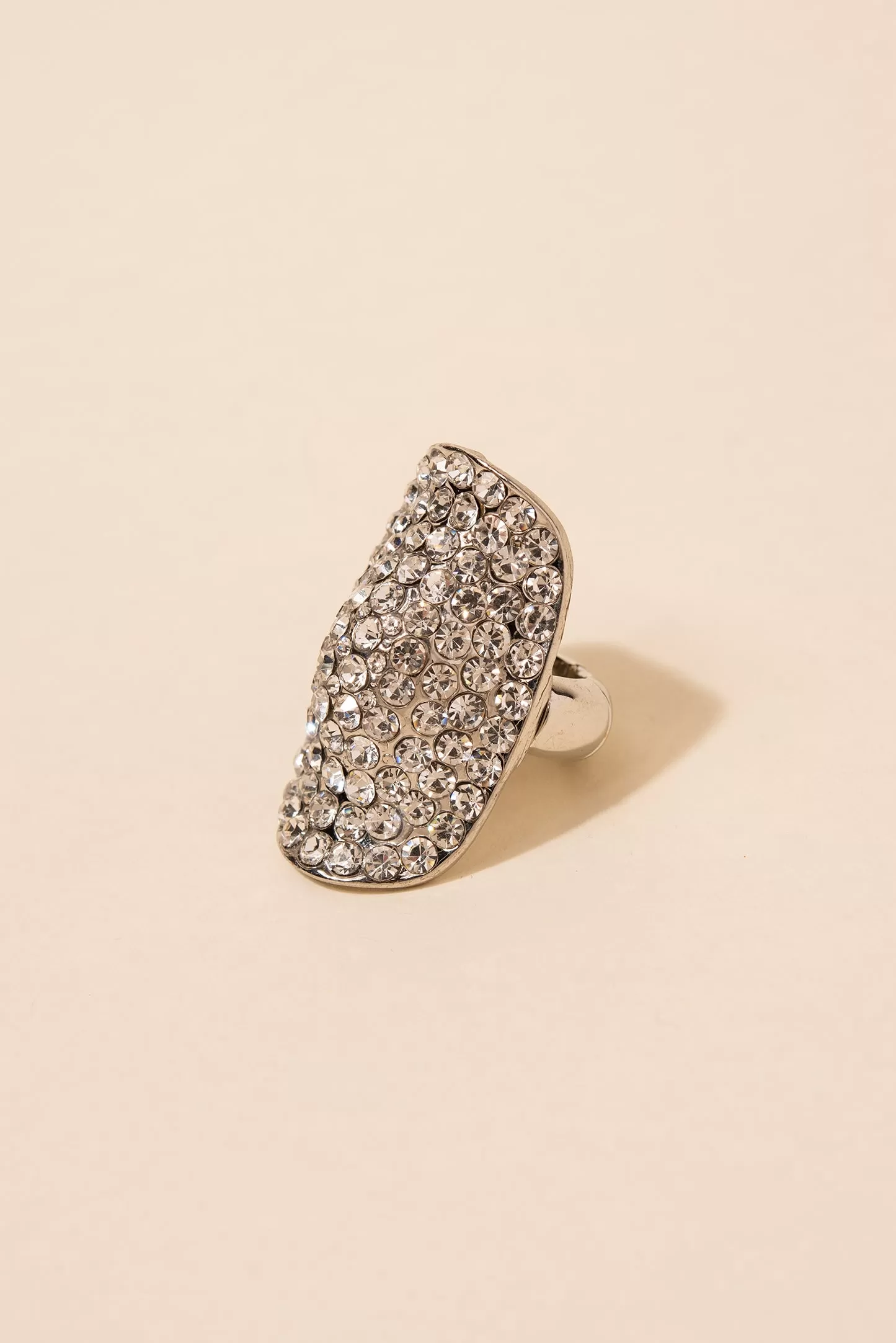 Kalinda Encrusted Short Knuckle Shield Stretch Ring