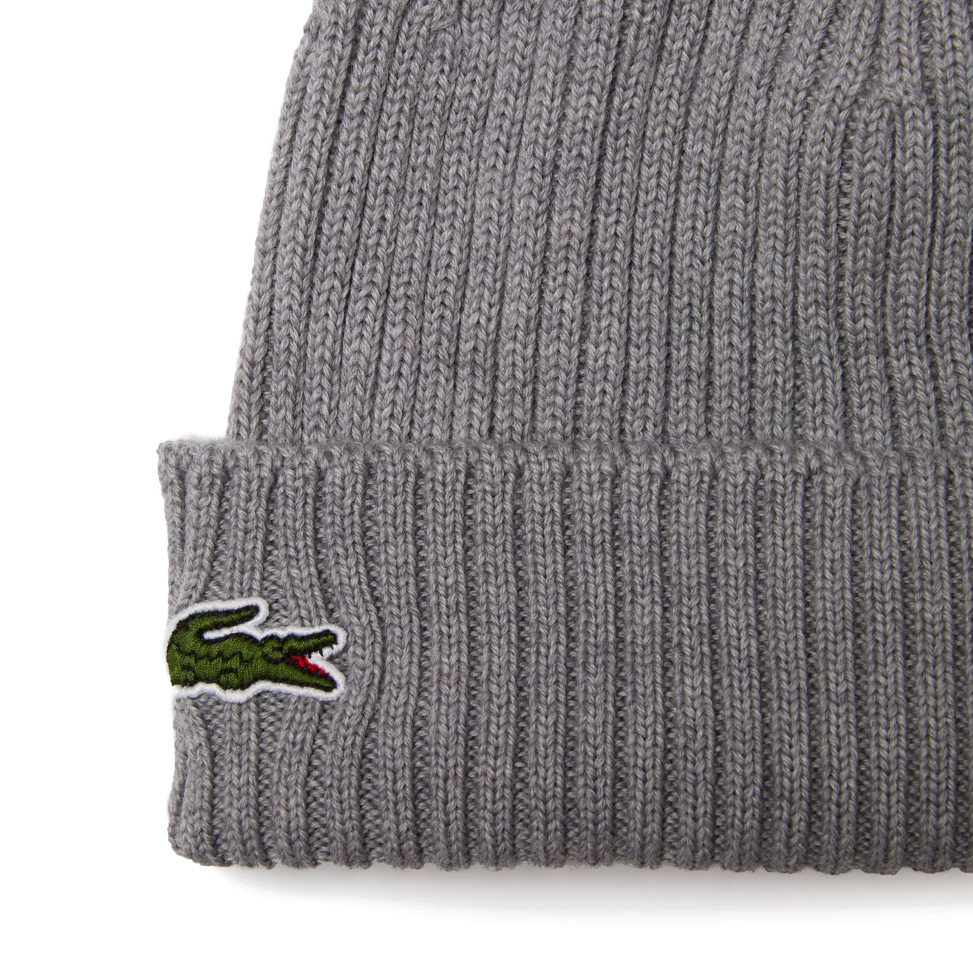 Lacoste RB0001 Knitted Wool Beanie - Heather Agate