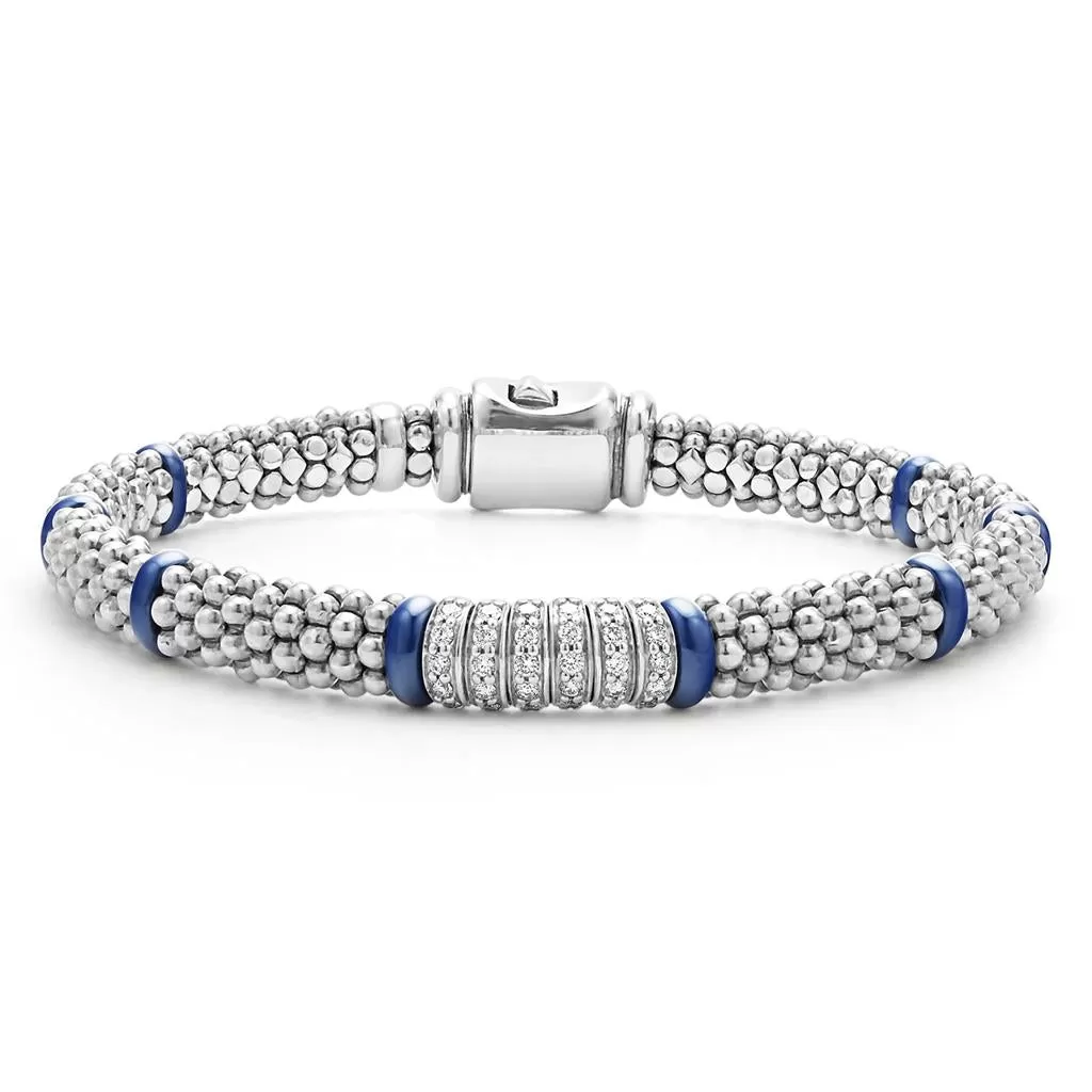 LAGOS Blue Caviar 6mm Six Station Diamond Bracelet