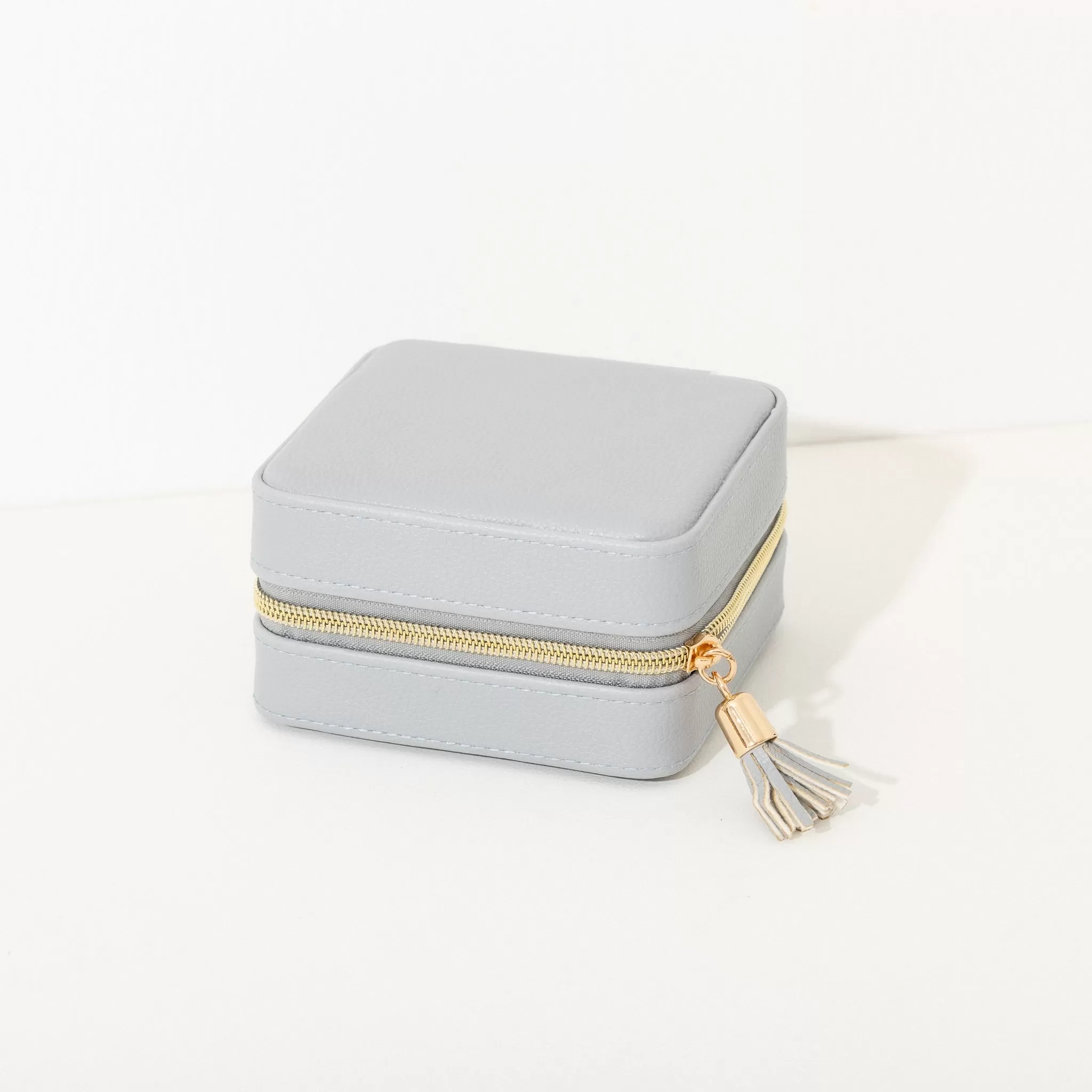 Leah Travel Jewelry Box in Grey by Brouk & Co