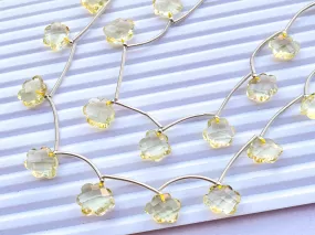 Lemon Quartz Cloud shape faceted beads, Natural Lemon Quartz Beads, Cloud Beads for Jewellery Making, Cloud Shape Briolette, 10 Pieces