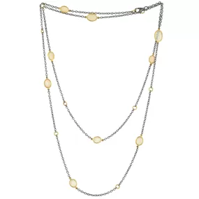 Lika Behar Katya Opal Necklace in Sterling Silver & 24K Gold 38 Adjustable KAT-N-105-GXOP