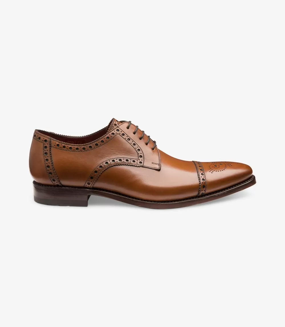 LOAKE Foley Stylish Brogue Derby Shoes - CEDAR