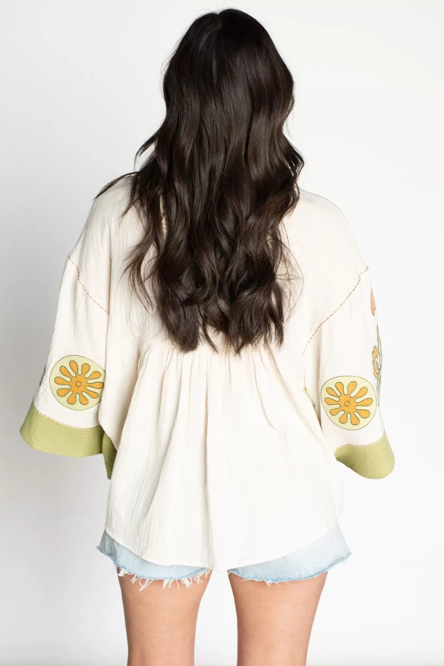 Love in Your Eyes Cream Embroidered Top