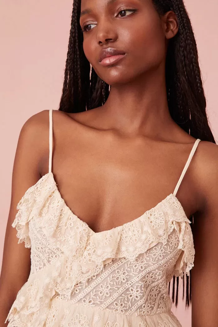 Loveshackfancy - Saturn Embroidered Cami Top - Cream