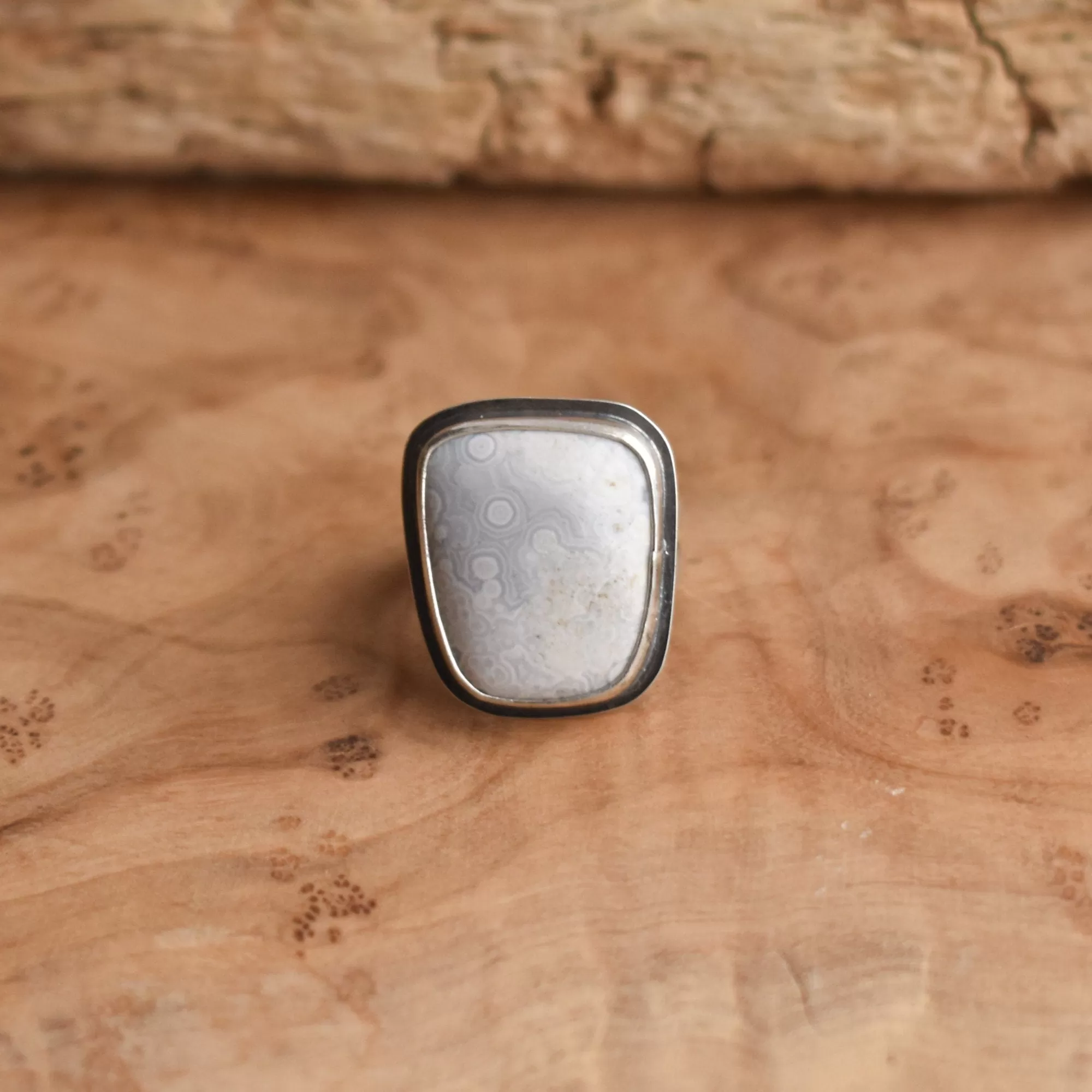 Luna Agate Ring - .925 Sterling Silver - OOAK - Choose Your Own Stone - Silversmith Ring