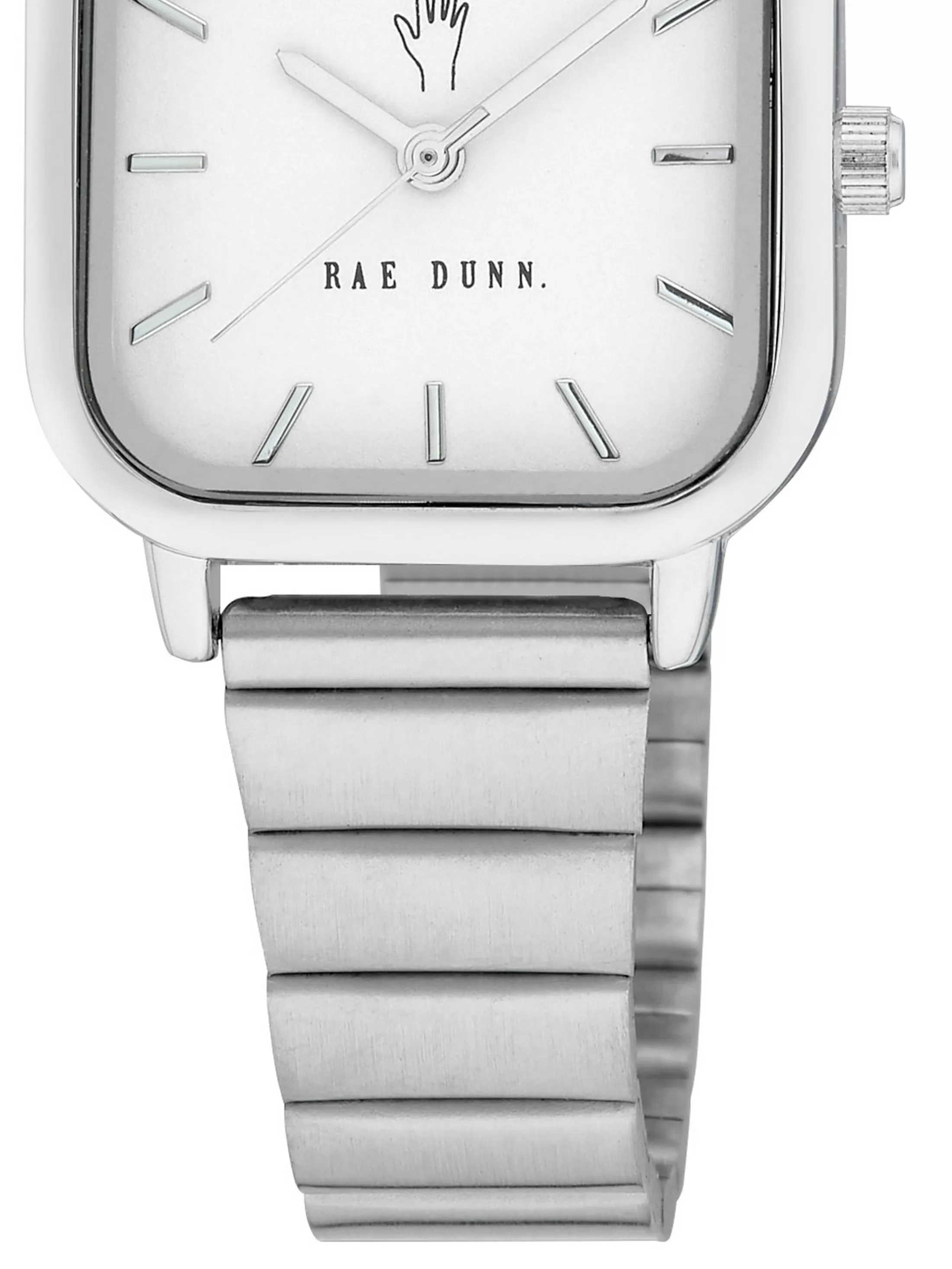 LUNA Square Face Gilded Bracelet Watch in Silver, 26mm