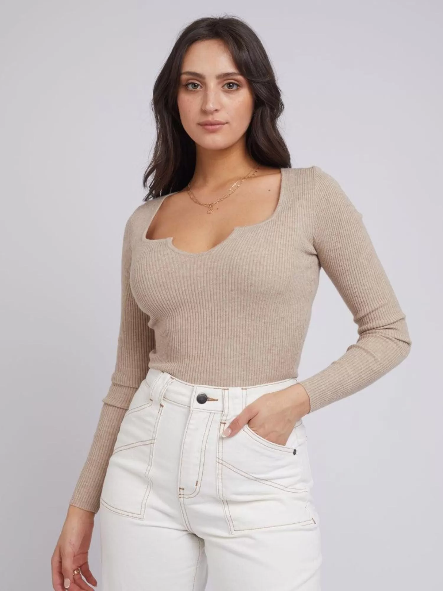 Mae Knit Top | Oatmeal