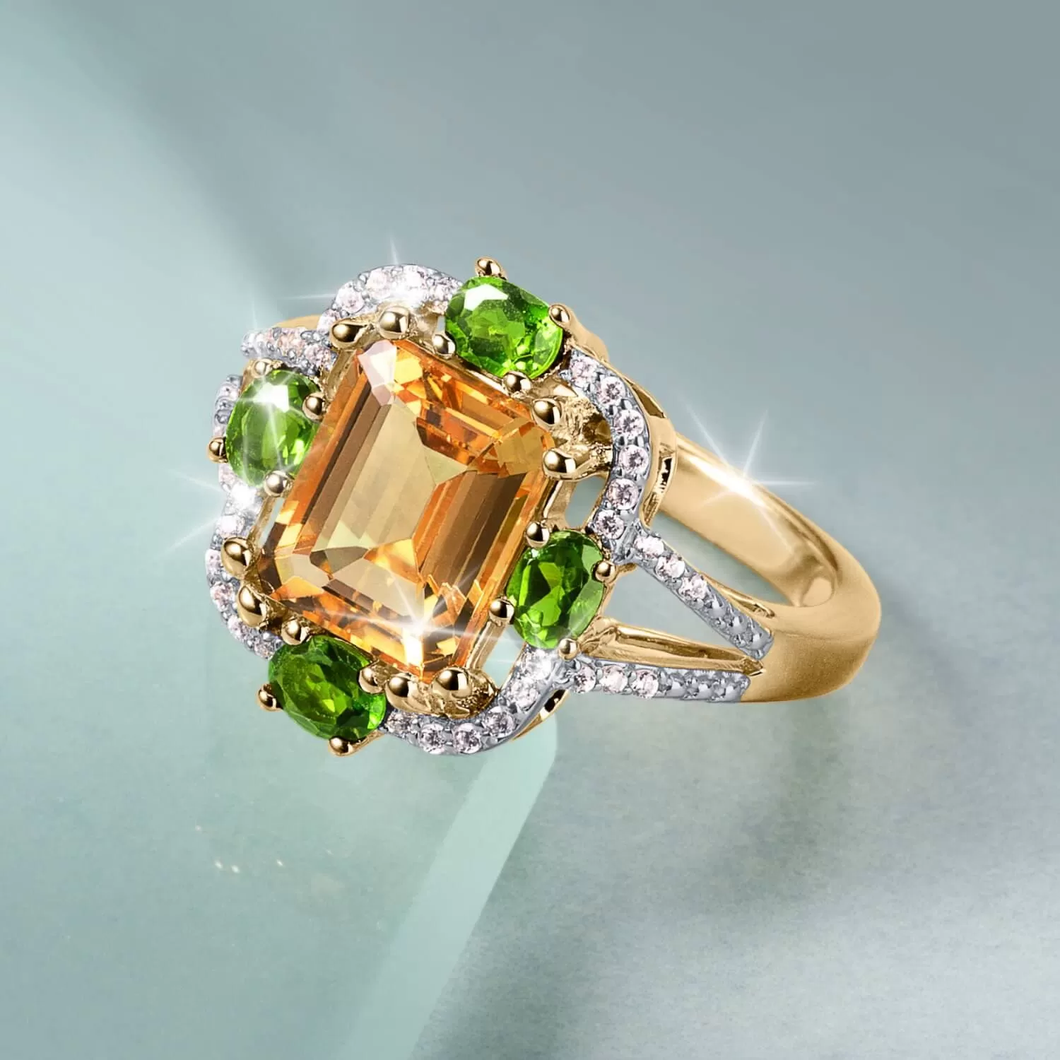 Mandarin Citrine Ladies Ring