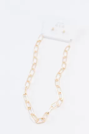 Matte Link Chain Necklace, Gold