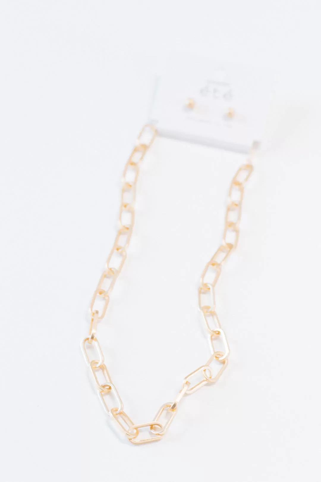 Matte Link Chain Necklace, Gold