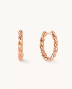 Medium Twist Hoops Rose Gold