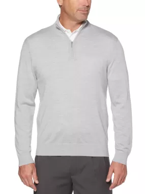 Mens Thermal 1/4 Zip Mock Merino Wool Pullover