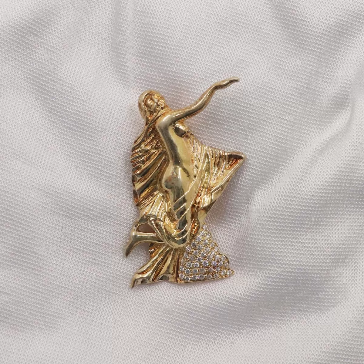 Mermaid - Gold Plated 925 Sterling Silver Saree Pin Silver Brooch Wedding Jewellery Festive Wear, INDIAN JEWELRY