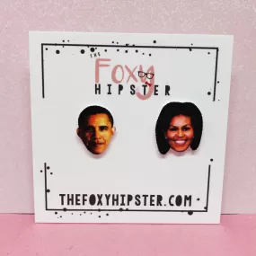 Michelle and Barack Obama Stud Earrings