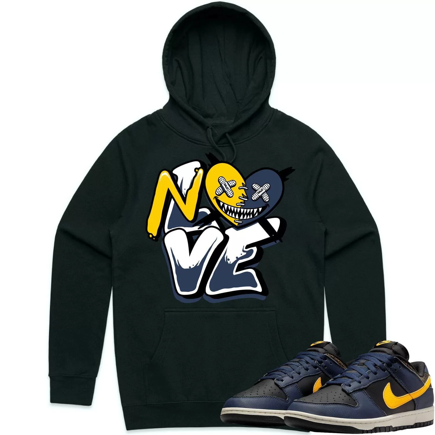 Michigan Vintage Dunks Hoodie to Match - MICHIGAN NO LOVE BAWS