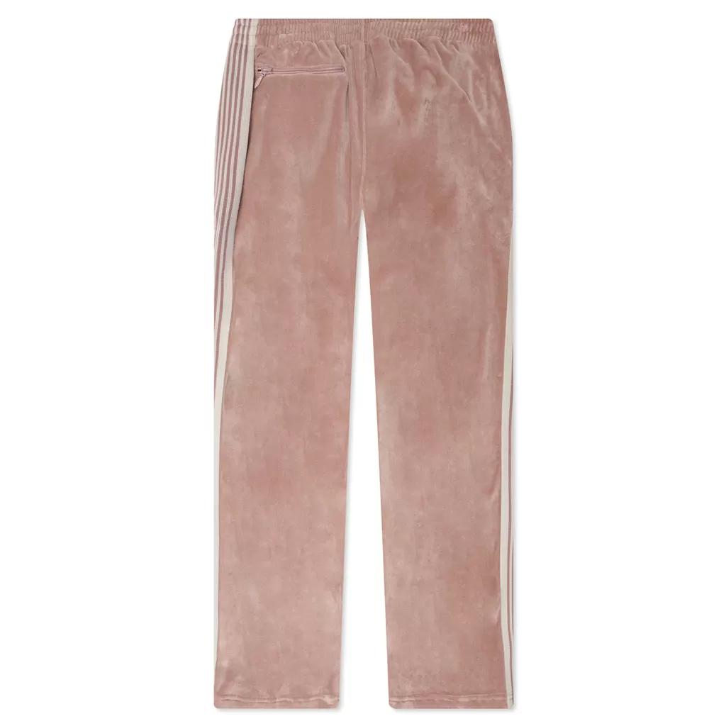 Narrow Track Pant C/PE Velour - Old Rose