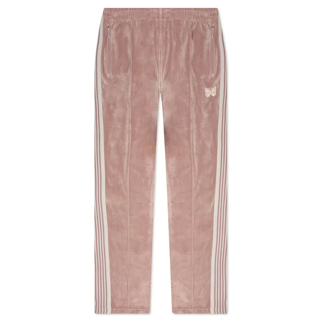 Narrow Track Pant C/PE Velour - Old Rose